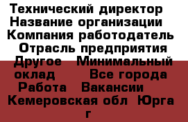 Технический директор › Название организации ­ Компания-работодатель › Отрасль предприятия ­ Другое › Минимальный оклад ­ 1 - Все города Работа » Вакансии   . Кемеровская обл.,Юрга г.